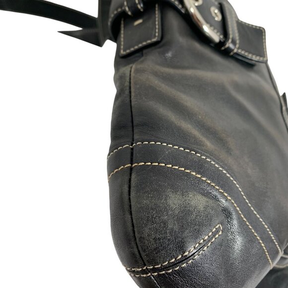 Y2K COACH 1452 Soho Black Leather Convertible Buckle Crossbody Shoulder Bag - Picture 5 of 16